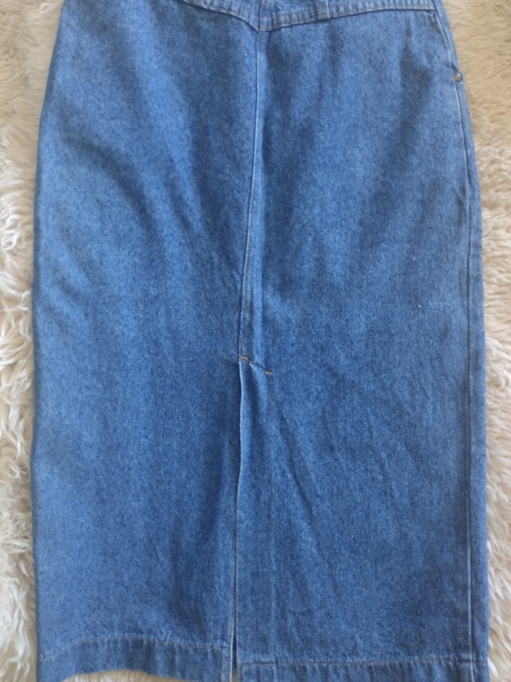 Vintage Lee Classic Denim Midi Skirt - Blue